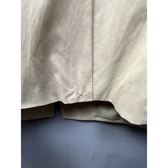 Emme Trench Coat Womens plus size 1X Button front Tan Mid Length - Picture 8 of 9